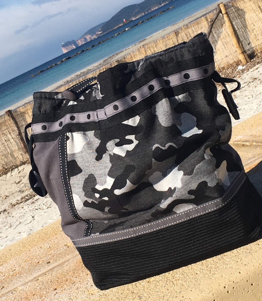 Borsa camouflage grigio - Borsa con tasca interna mod. Romantica