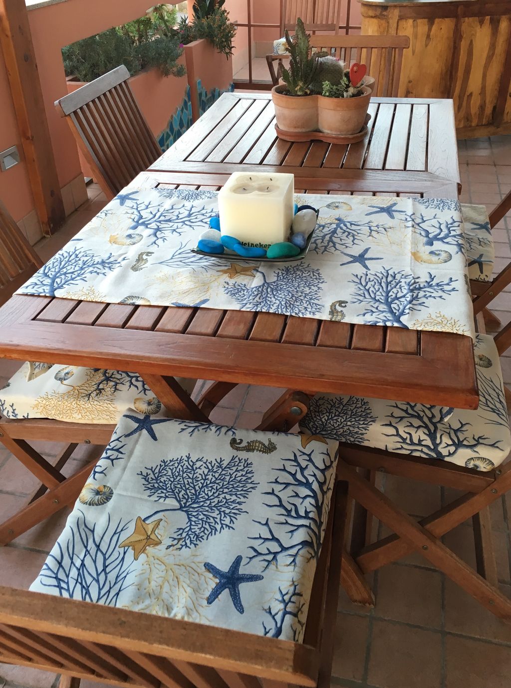 Cuscino copri sedia marina - Cuscino a righe colorate navy