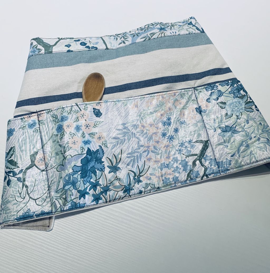 Grembiule fantasie floreale turchese - Grembiule grigio rosso