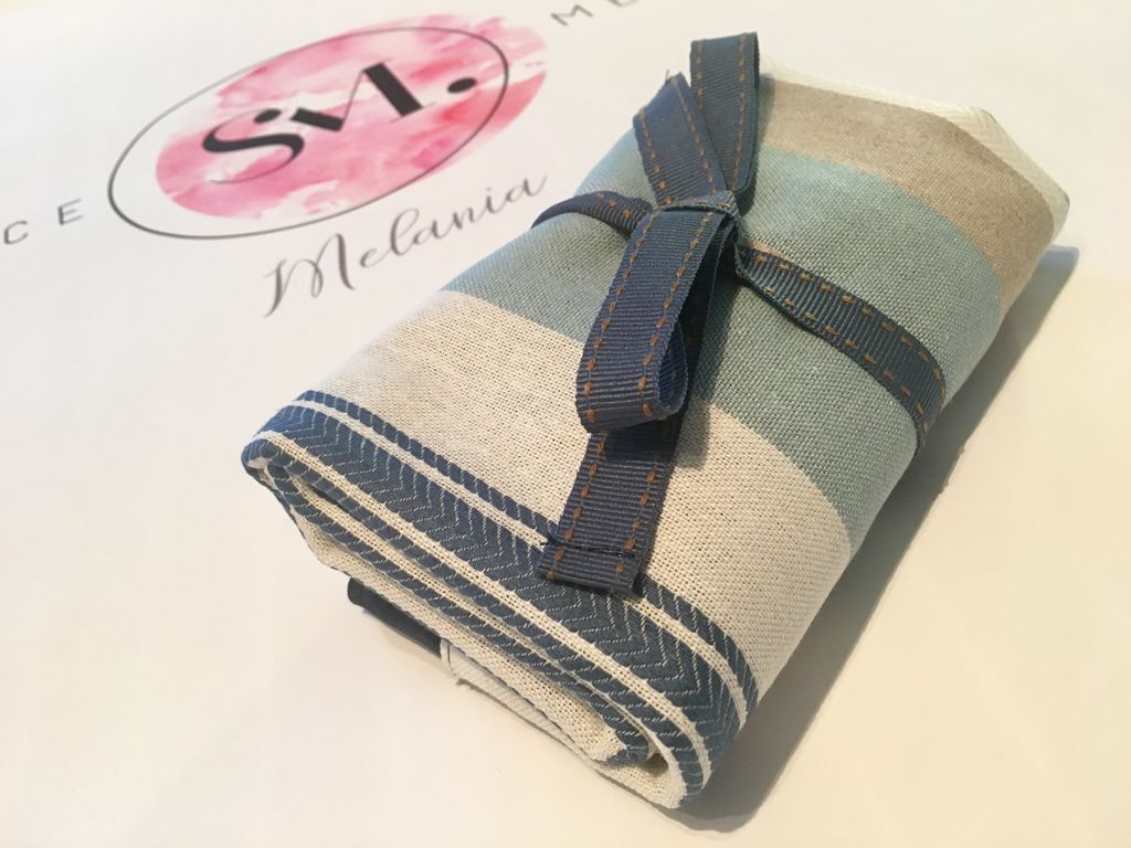 Shopping Bag navy - Cuscino a righe colorate navy