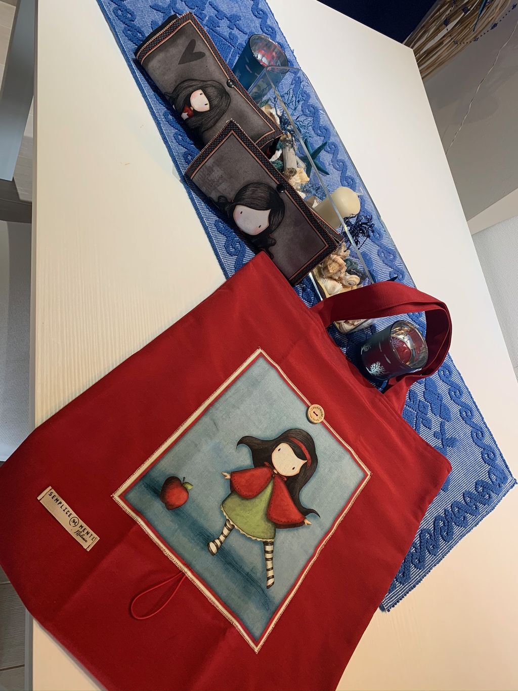 Shopping Bag Santoro Gorjuss rossa - shopping bag santoro