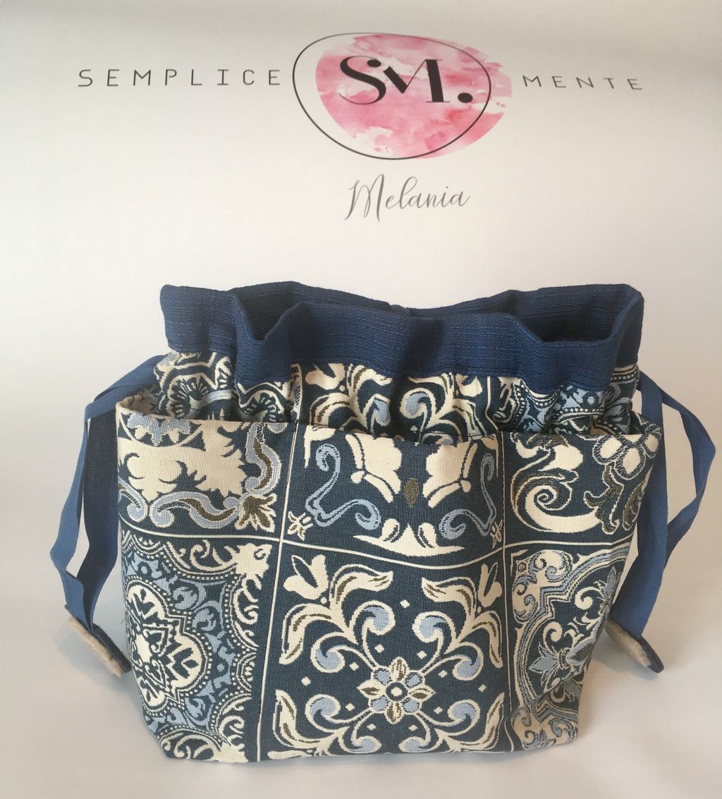 Portatutto blu fantasia floreale - Portatutto rosa celeste