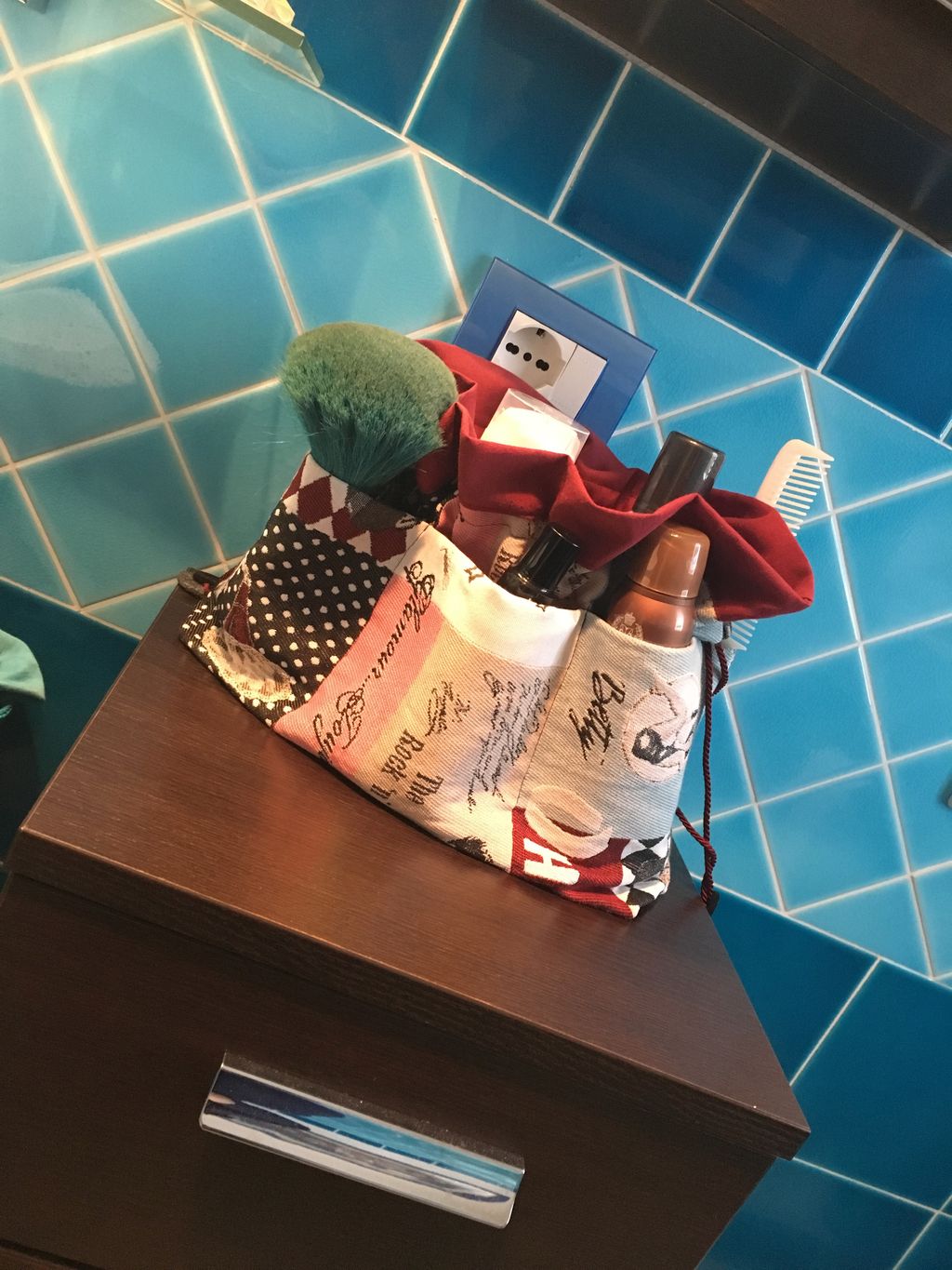 Portatutto fantasia Betty double-face - Portatutto rosa celeste