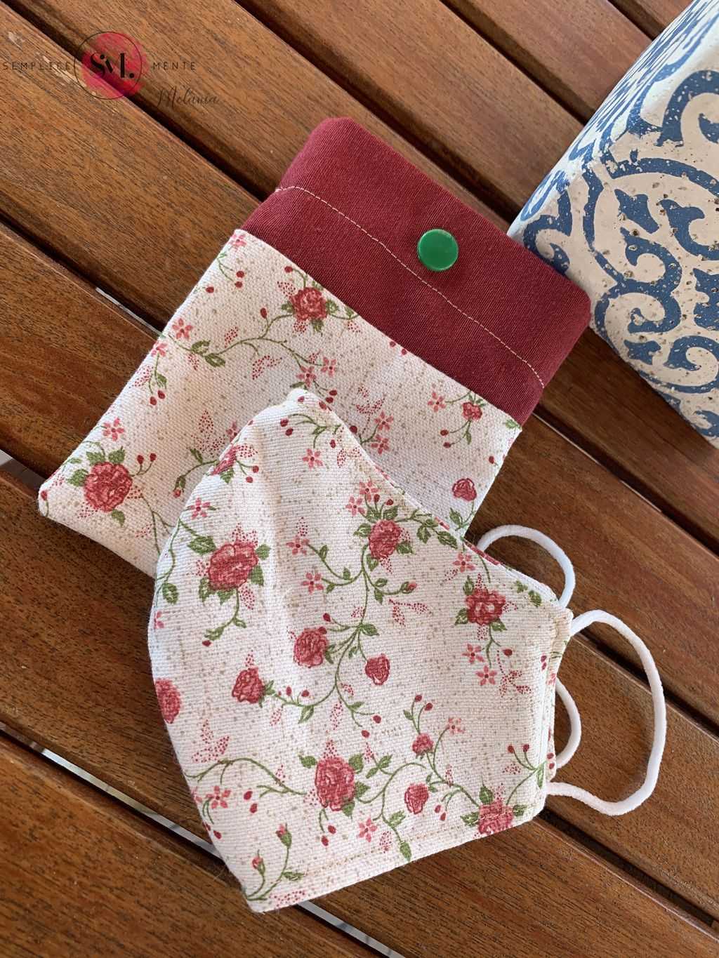 Mascherina lavabile cotone "Old rose" - Bomboniere Shopping Bag