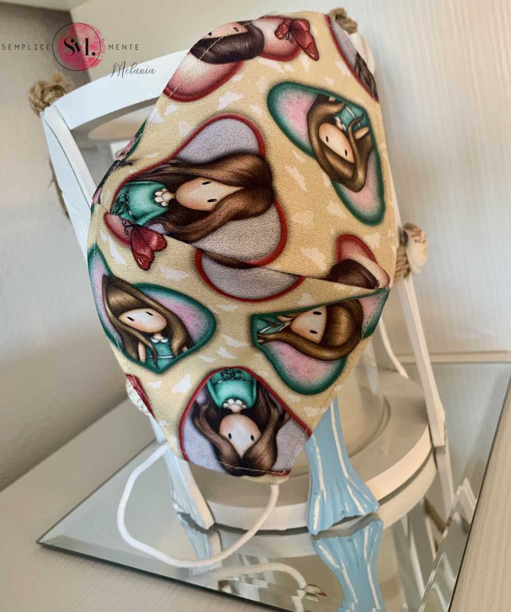 Mascherina lavabile cotone "Santoro and the lines" - Bomboniere Shopping Bag