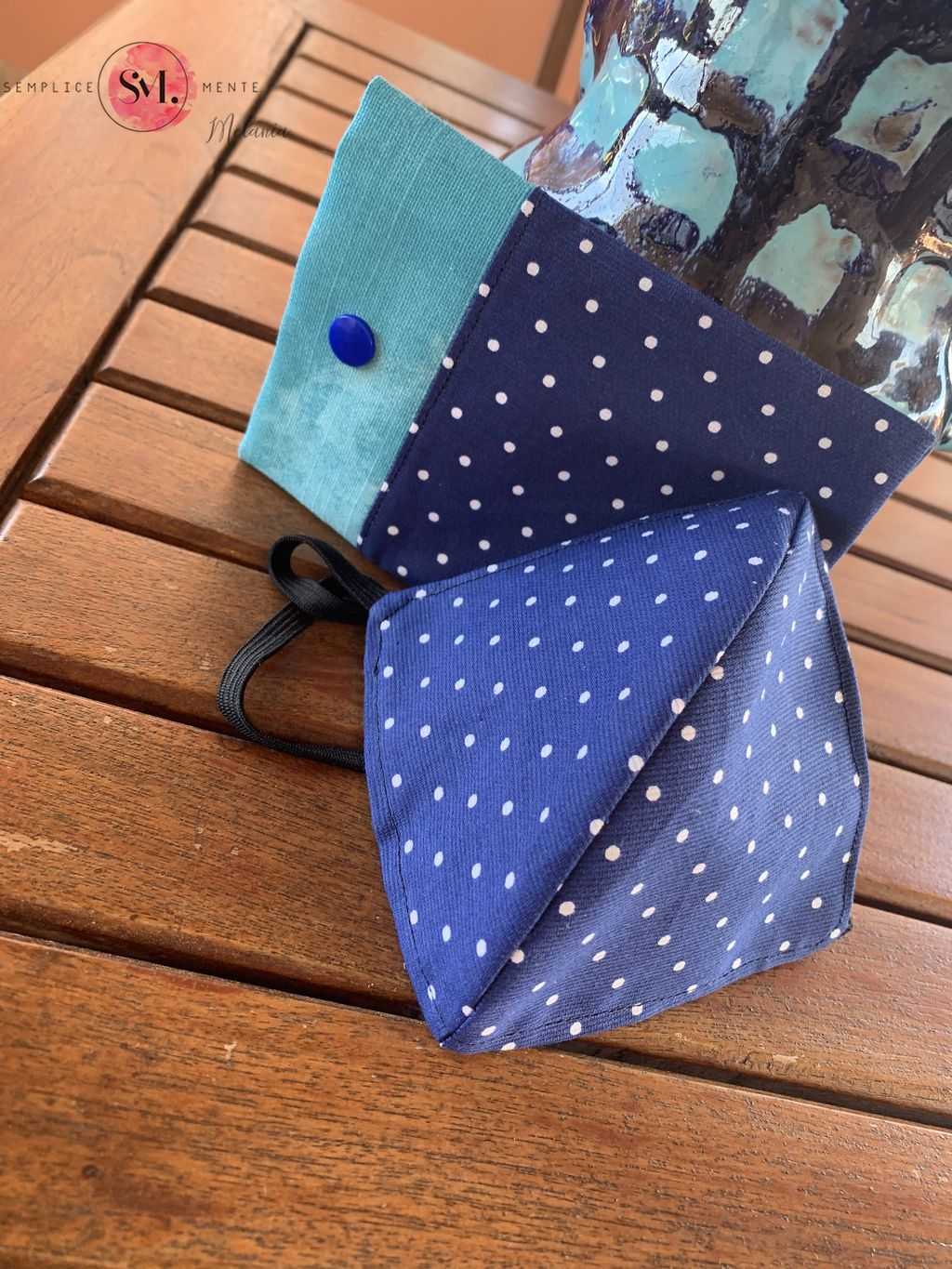 Mascherina lavabile cotone "white points" - Bomboniere Shopping Bag