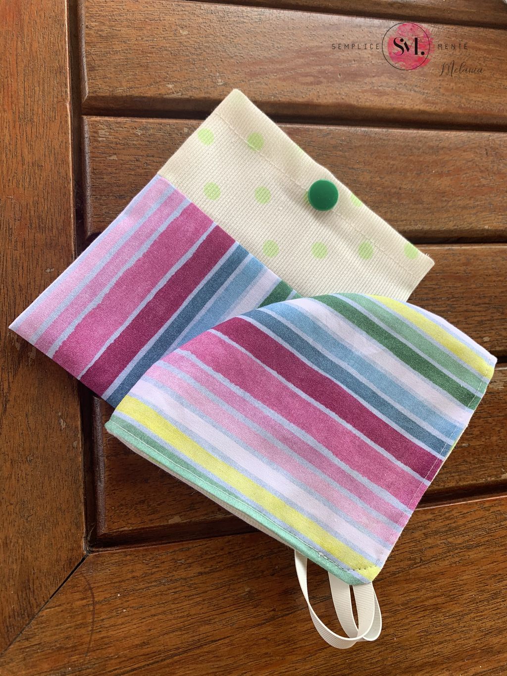 Mascherina lavabile cotone "stripes and circle" - Bomboniere Shopping Bag