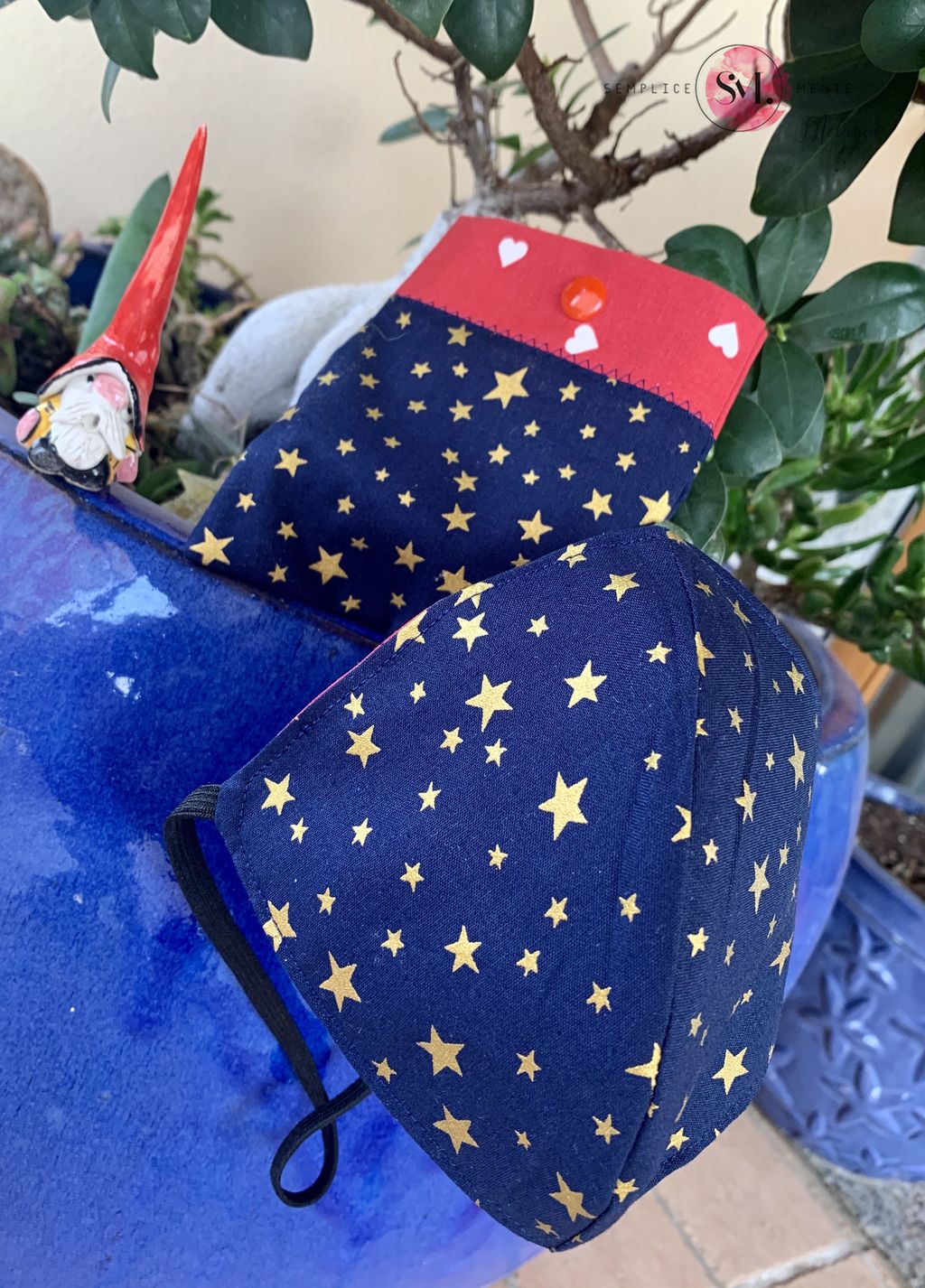 Mascherina lavabile cotone "stars and hearts" - Bomboniere Shopping Bag